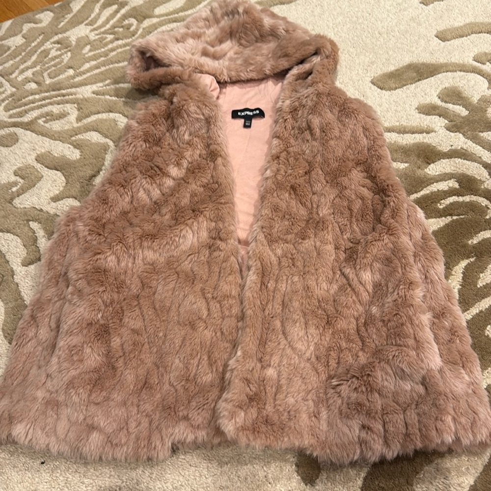 Express Faux Fur Vest Pink Size XS/S
